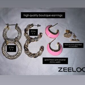 GOLD FILLED & STAINLESS STEEL women’s earring bundle